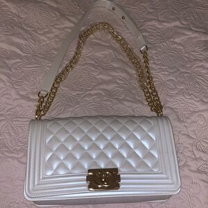 Pearlish white crossbody purse